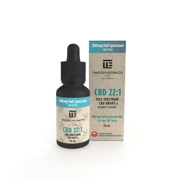 Twisted Extracts Oil Drops cbd – CBD 22:1 Full Spectrum Orange Flavoured